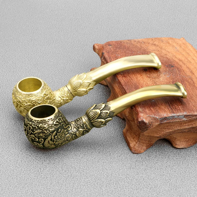 Vape Decoration - Antika El oyması Sazan Pirinç Boru