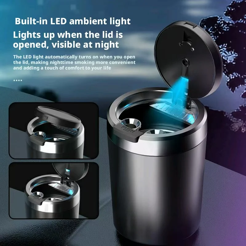 Vape Decoration - Taşınabilir LED Dumansız Araba Küllük Evrensel